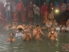 Devotees bathing in the river