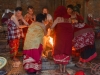 Warming up after the holy bath